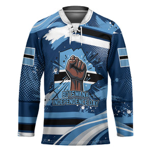 Botswana Independence Day Hockey Jersey Raised Fist Map Graphic With National Coat Of Arms