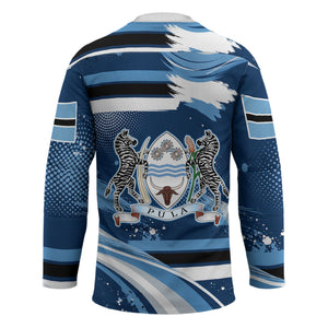 Botswana Independence Day Hockey Jersey Raised Fist Map Graphic With National Coat Of Arms