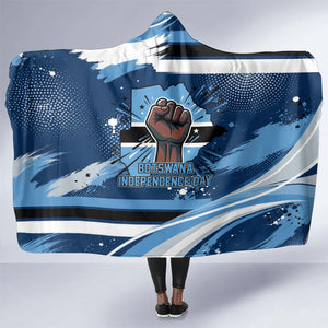 Botswana Independence Day Hooded Blanket Raised Fist Map Graphic With National Coat Of Arms