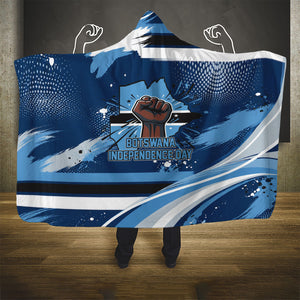 Botswana Independence Day Hooded Blanket Raised Fist Map Graphic With National Coat Of Arms