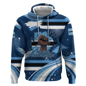 Botswana Independence Day Hoodie Raised Fist Map Graphic With National Coat Of Arms