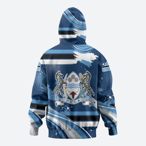 Botswana Independence Day Hoodie Raised Fist Map Graphic With National Coat Of Arms