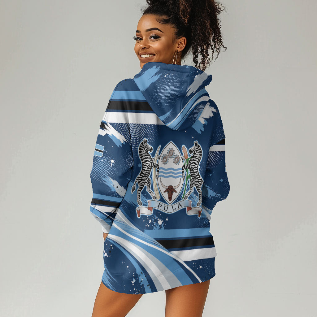 Botswana Independence Day Hoodie Dress Raised Fist Map Graphic With National Coat Of Arms