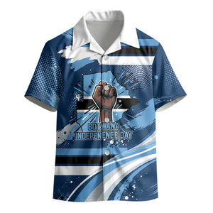 Botswana Independence Day Kid Hawaiian Shirt Raised Fist Map Graphic With National Coat Of Arms