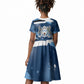 Botswana Independence Day Kid Short Sleeve Dress Raised Fist Map Graphic With National Coat Of Arms