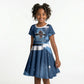 Botswana Independence Day Kid Short Sleeve Dress Raised Fist Map Graphic With National Coat Of Arms