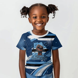 Botswana Independence Day Kid T shirt Raised Fist Map Graphic With National Coat Of Arms