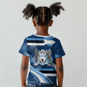 Botswana Independence Day Kid T shirt Raised Fist Map Graphic With National Coat Of Arms