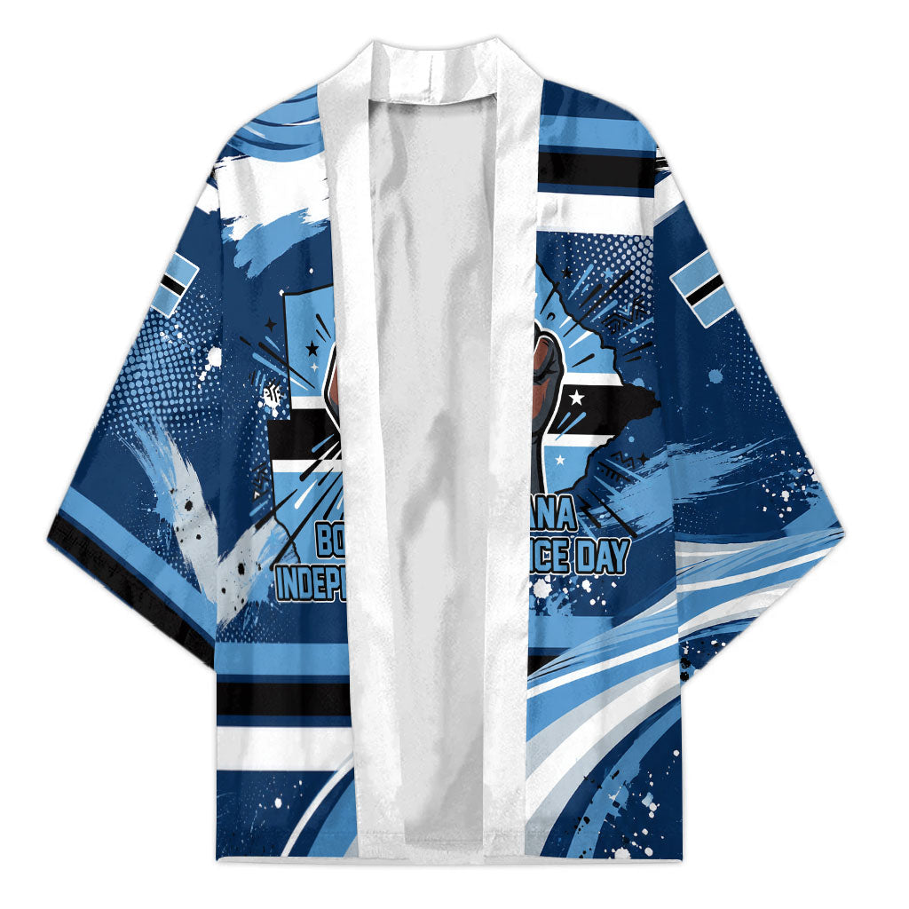 Botswana Independence Day Kimono Raised Fist Map Graphic With National Coat Of Arms