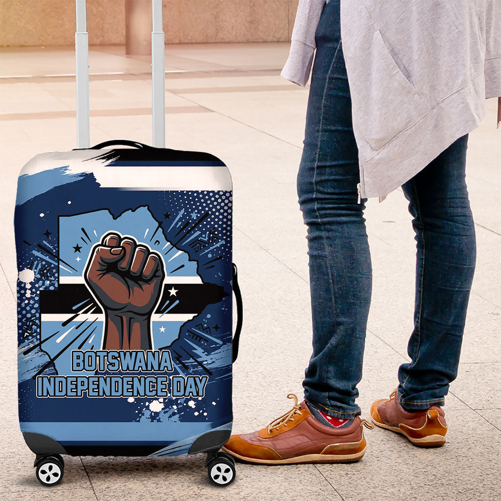 Botswana Independence Day Luggage Cover Raised Fist Map Graphic With National Coat Of Arms
