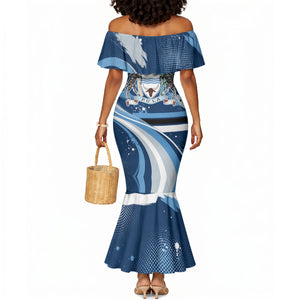 Botswana Independence Day Mermaid Dress Raised Fist Map Graphic With National Coat Of Arms