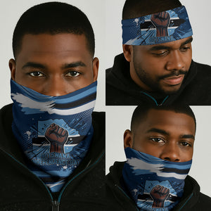 Botswana Independence Day Neck Gaiter Raised Fist Map Graphic With National Coat Of Arms