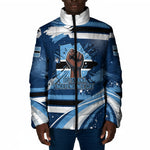 Botswana Independence Day Padded Jacket Raised Fist Map Graphic With National Coat Of Arms