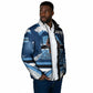 Botswana Independence Day Padded Jacket Raised Fist Map Graphic With National Coat Of Arms