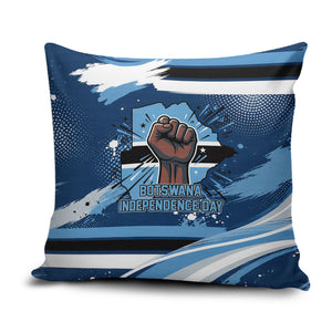 Botswana Independence Day Pillow Cover Raised Fist Map Graphic With National Coat Of Arms
