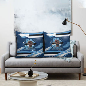 Botswana Independence Day Pillow Cover Raised Fist Map Graphic With National Coat Of Arms
