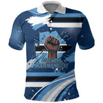Botswana Independence Day Polo Shirt Raised Fist Map Graphic With National Coat Of Arms
