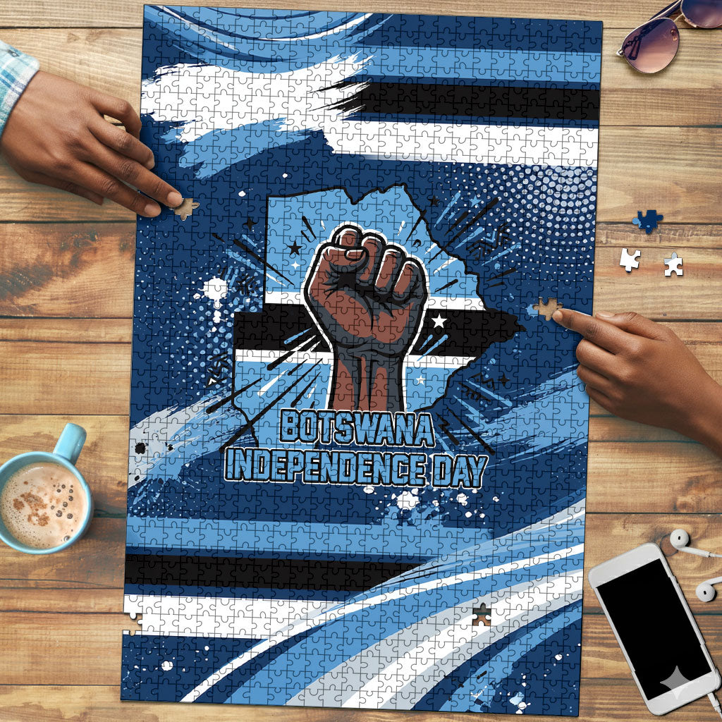 Botswana Independence Day Puzzle Raised Fist Map Graphic With National Coat Of Arms
