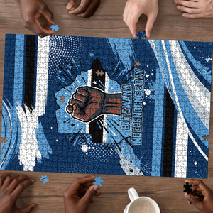 Botswana Independence Day Puzzle Raised Fist Map Graphic With National Coat Of Arms
