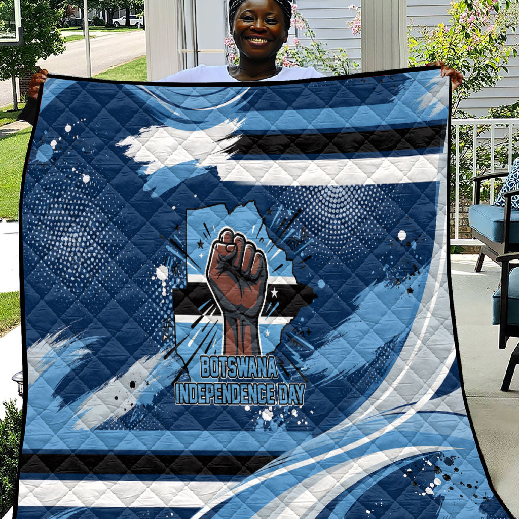 Botswana Independence Day Quilt Raised Fist Map Graphic With National Coat Of Arms