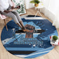 Botswana Independence Day Round Carpet Raised Fist Map Graphic With National Coat Of Arms