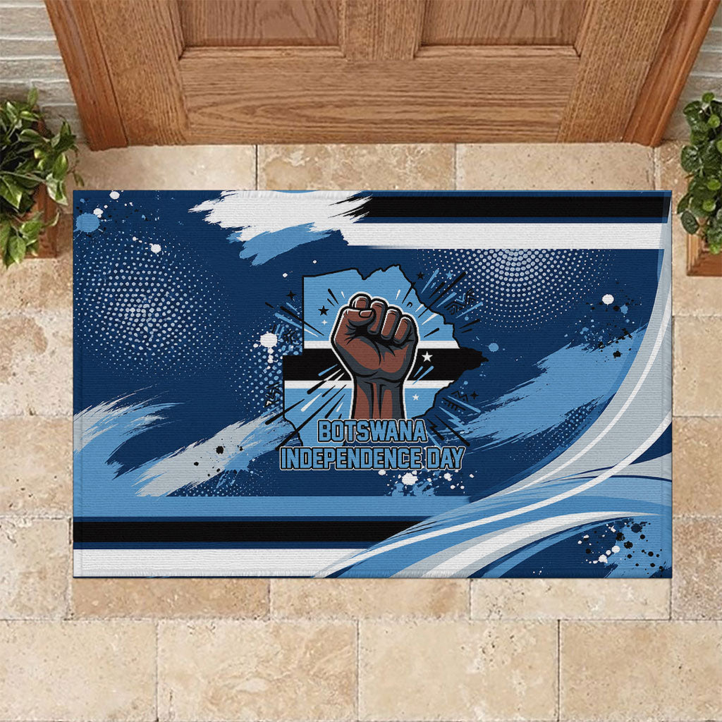 Botswana Independence Day Rubber Doormat Raised Fist Map Graphic With National Coat Of Arms