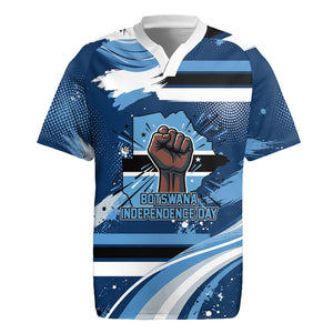 Botswana Independence Day Rugby Jersey Raised Fist Map Graphic With National Coat Of Arms