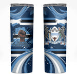 Botswana Independence Day Skinny Tumbler Raised Fist Map Graphic With National Coat Of Arms