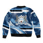 Botswana Independence Day Sleeve Zip Bomber Jacket Raised Fist Map Graphic With National Coat Of Arms