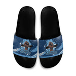 Botswana Independence Day Slide Sandals Raised Fist Map Graphic With National Coat Of Arms