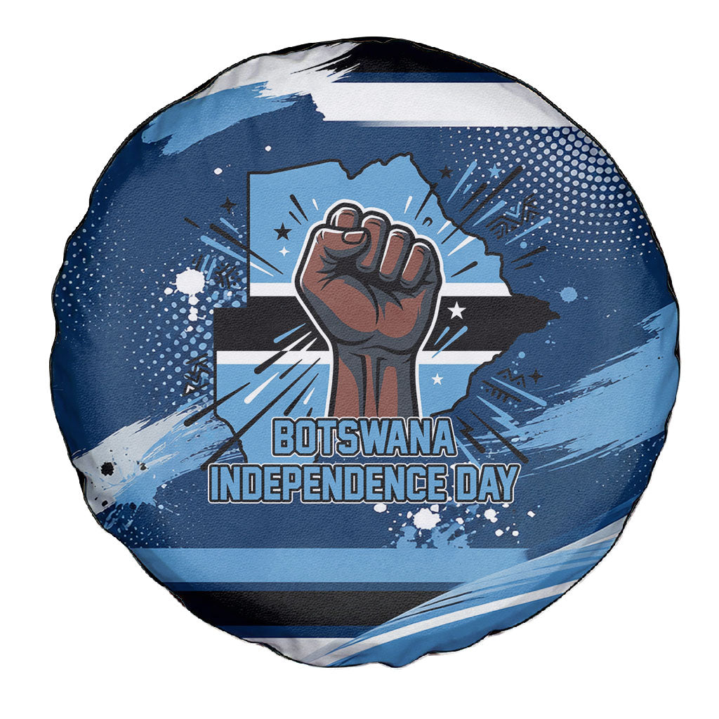 Botswana Independence Day Spare Tire Cover Raised Fist Map Graphic With National Coat Of Arms