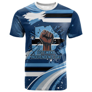 Botswana Independence Day T shirt Raised Fist Map Graphic With National Coat Of Arms