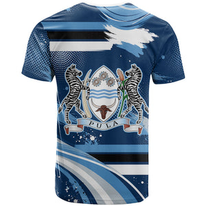 Botswana Independence Day T shirt Raised Fist Map Graphic With National Coat Of Arms