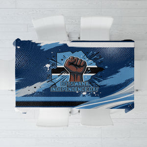 Botswana Independence Day Tablecloth Raised Fist Map Graphic With National Coat Of Arms