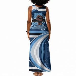 Botswana Independence Day Tank Maxi Dress Raised Fist Map Graphic With National Coat Of Arms
