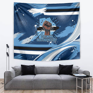 Botswana Independence Day Tapestry Raised Fist Map Graphic With National Coat Of Arms
