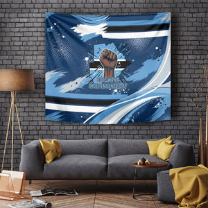 Botswana Independence Day Tapestry Raised Fist Map Graphic With National Coat Of Arms