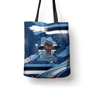 Botswana Independence Day Tote Bag Raised Fist Map Graphic With National Coat Of Arms