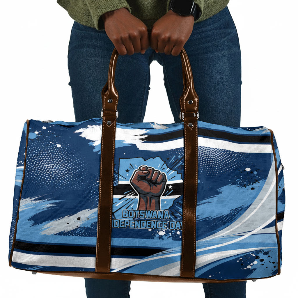 Botswana Independence Day Travel Bag Raised Fist Map Graphic With National Coat Of Arms