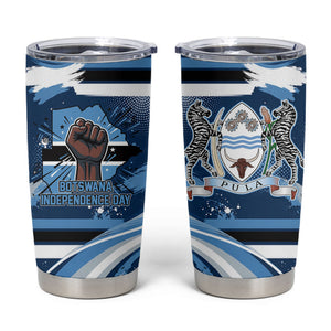 Botswana Independence Day Tumbler Cup Raised Fist Map Graphic With National Coat Of Arms