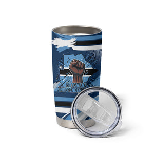 Botswana Independence Day Tumbler Cup Raised Fist Map Graphic With National Coat Of Arms