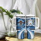 Botswana Independence Day Tumbler With Handle Raised Fist Map Graphic With National Coat Of Arms