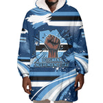 Botswana Independence Day Wearable Blanket Hoodie Raised Fist Map Graphic With National Coat Of Arms