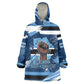 Botswana Independence Day Wearable Blanket Hoodie Raised Fist Map Graphic With National Coat Of Arms