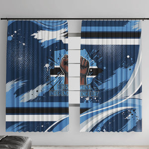 Botswana Independence Day Window Curtain Raised Fist Map Graphic With National Coat Of Arms