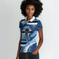 Botswana Independence Day Women Polo Shirt Raised Fist Map Graphic With National Coat Of Arms