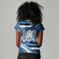 Botswana Independence Day Women V-Neck T-Shirt Raised Fist Map Graphic With National Coat Of Arms