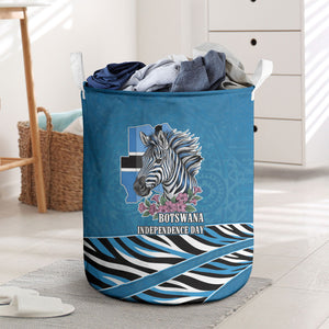 Botswana Independence Day Laundry Basket Flying Dove Graphic Zebra Portrait Flag Map