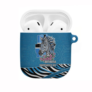 Botswana Independence Day AirPods Case Flying Dove Graphic Zebra Portrait Flag Map