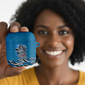 Botswana Independence Day AirPods Case Flying Dove Graphic Zebra Portrait Flag Map